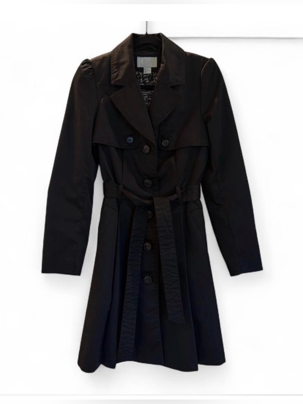 H&M Women’s Black Belted Trench Coat - NWOT - Picture 4 of 4